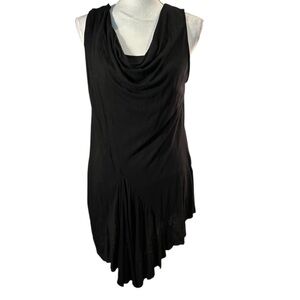 Vivienne Tam Black Asymmetrical Tunic Top